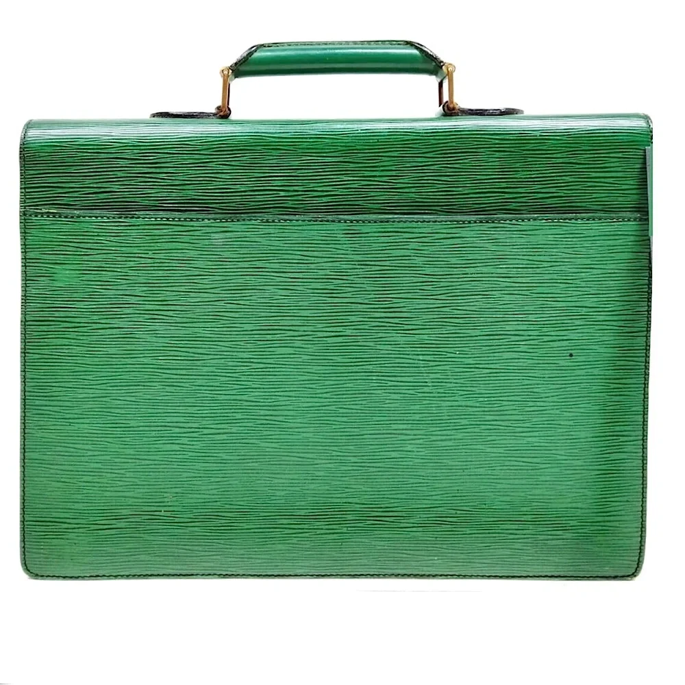 LOUIS VUITTON Borneo Green Epi Leather Ambassador Top Handle Laptop Briefcase